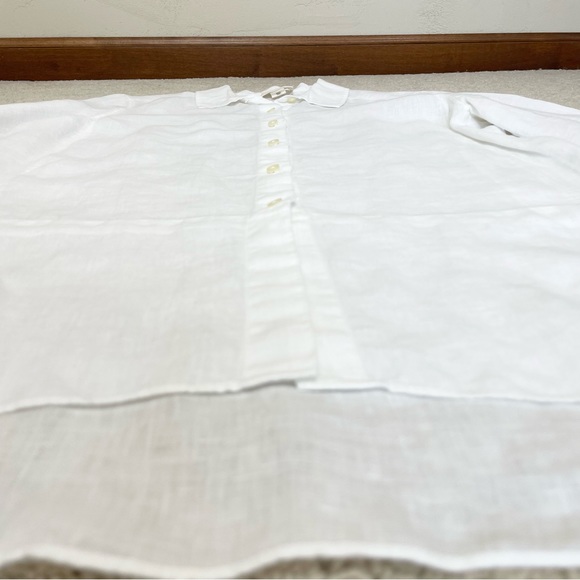 DKNY Pure Linen Convertible Sleeve Button Down Shirt - Picture 10 of 15